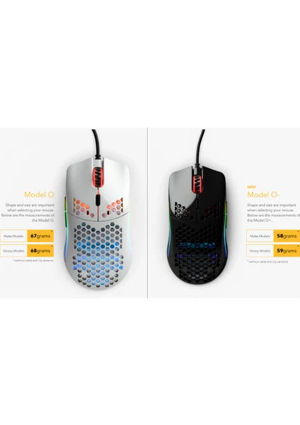 Glorious Model O- Kablolu Mat Siyah Orta/Küçük El RGB Oyuncu Mouse GOM-BLACK