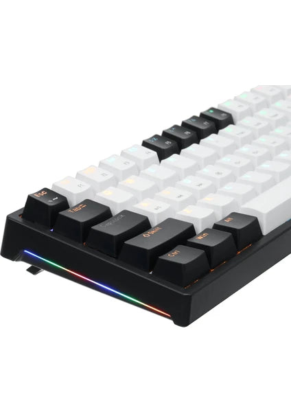 Leaven K620 Type-C Kablolu Kırmızı Switch Klavye LED Rgb 61 Tuşlu Rgb Mekanik Oyuncu Işıklı Klave Ergonomik Tasarım Bilgisayar Pc