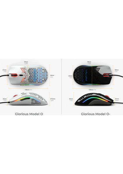 Glorious Model O- Kablolu Mat Siyah Orta/Küçük El RGB Oyuncu Mouse GOM-BLACK